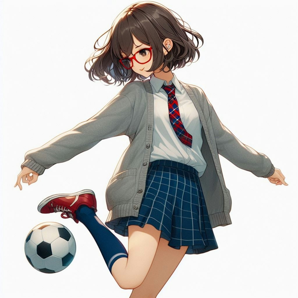 眼鏡女子 楓のサッカー