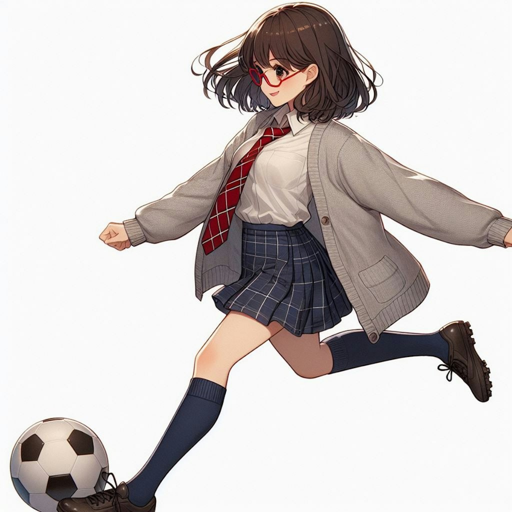 眼鏡女子 楓のサッカー