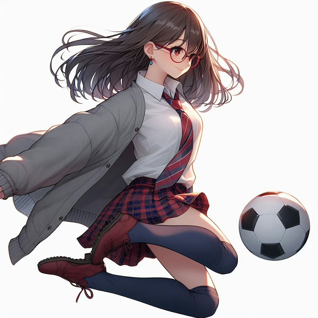 眼鏡女子 楓のサッカー