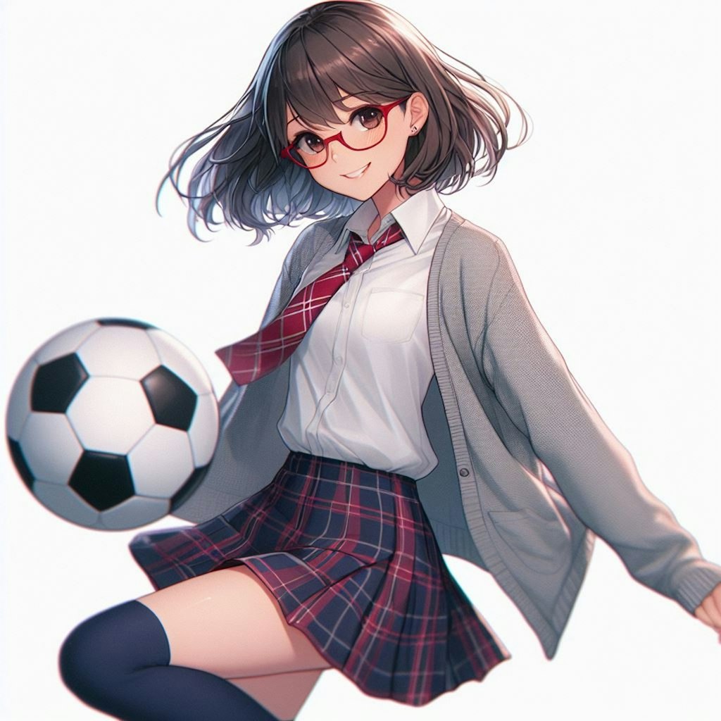 眼鏡女子 楓のサッカー