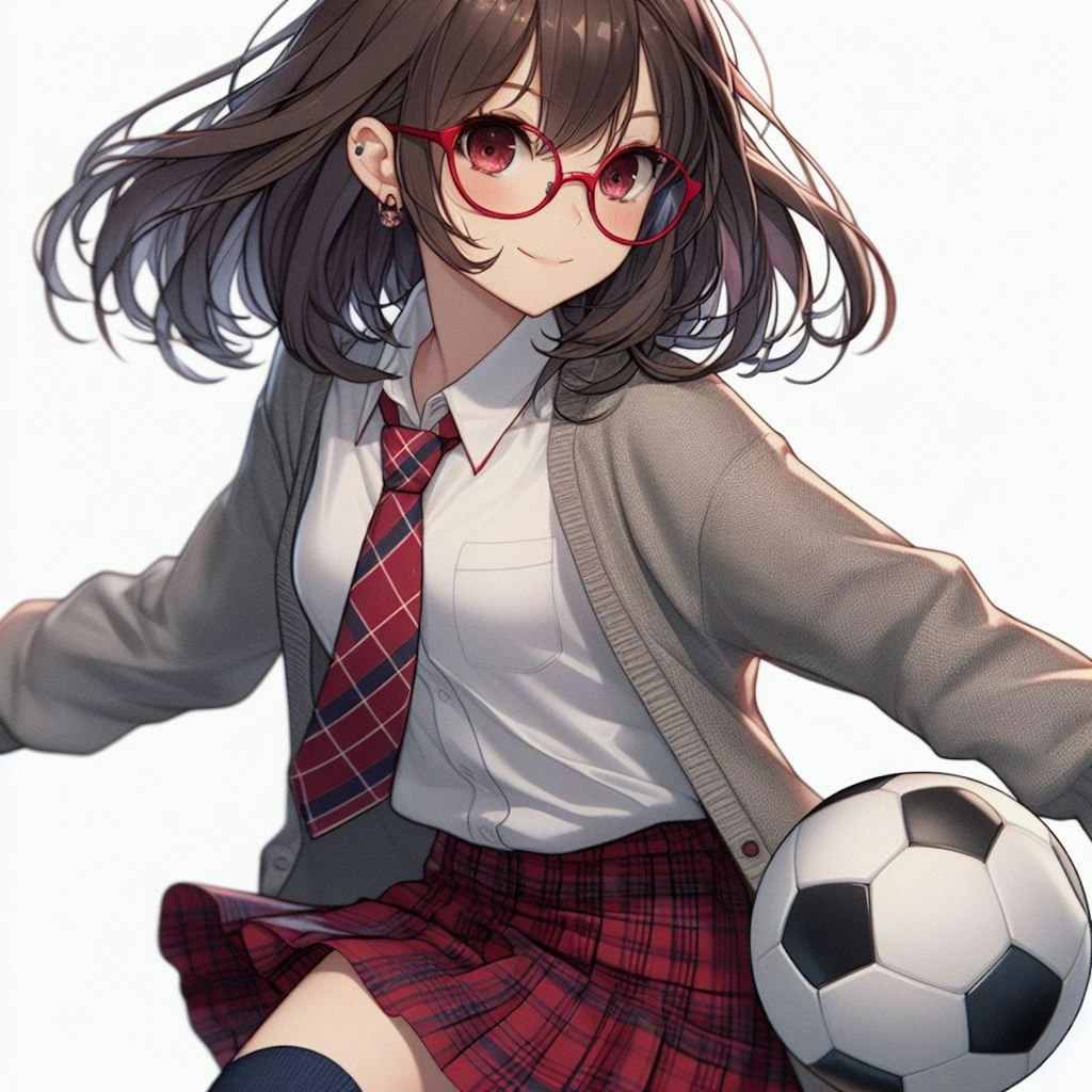 眼鏡女子 楓のサッカー