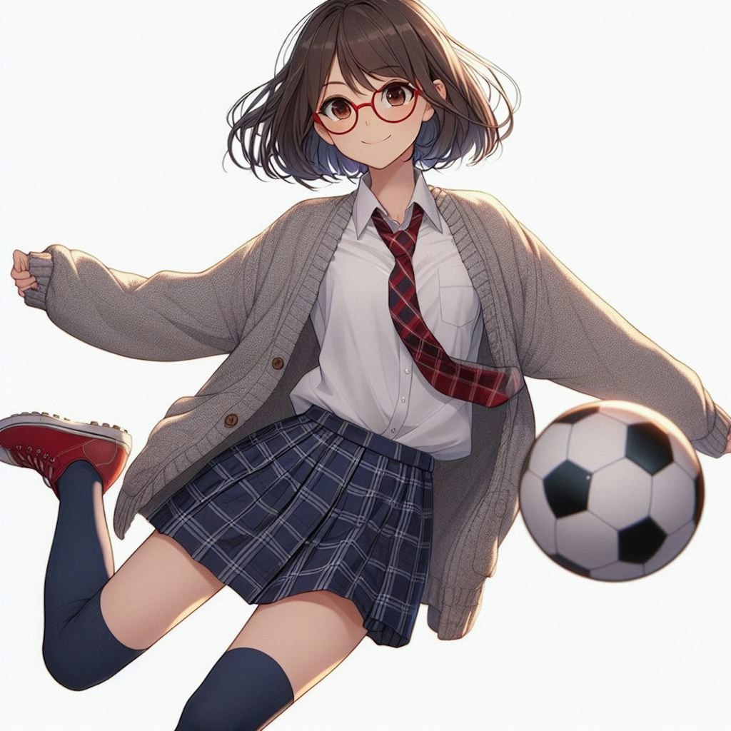 眼鏡女子 楓のサッカー