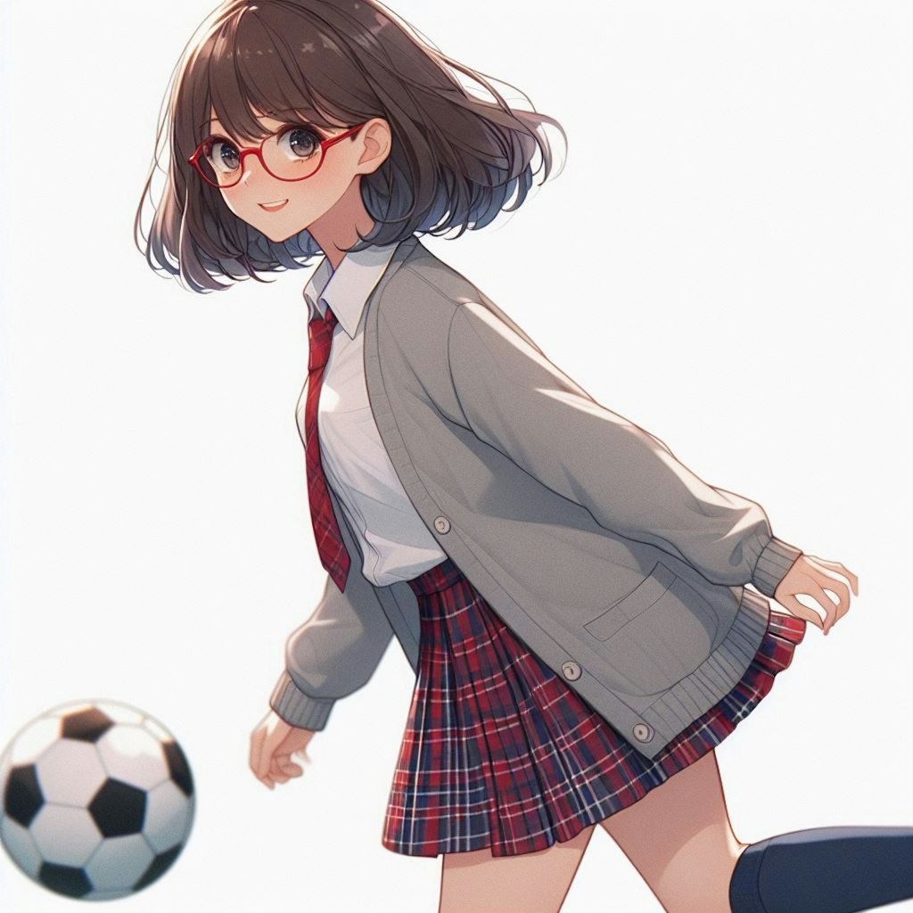 眼鏡女子 楓のサッカー