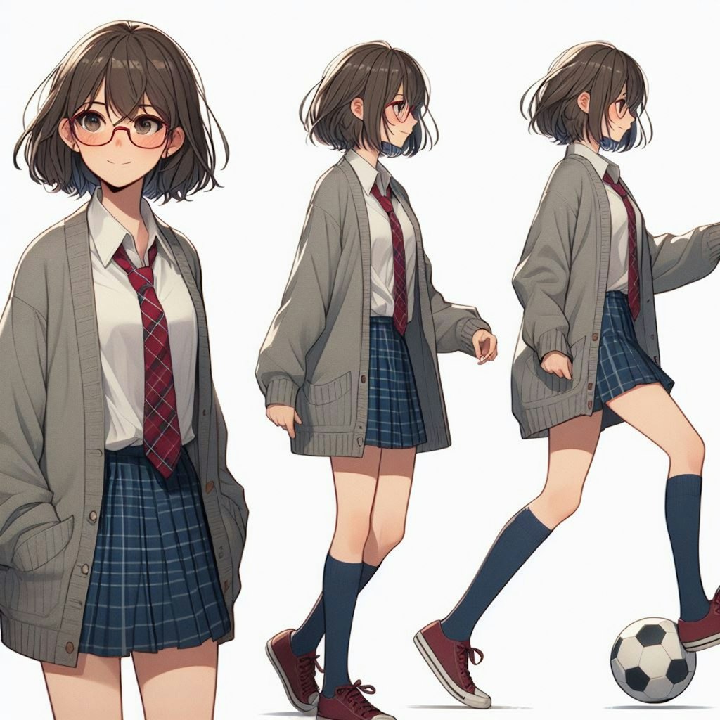 眼鏡女子 楓のサッカー