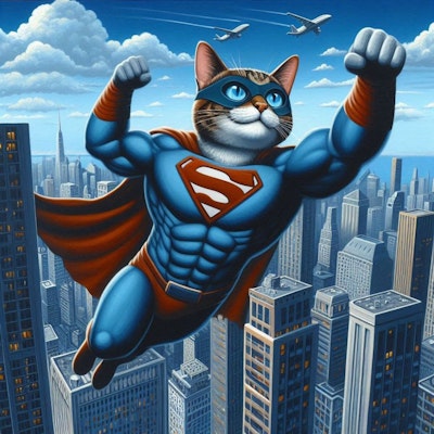 アクリル風 スーパーヒーローコスプレ猫