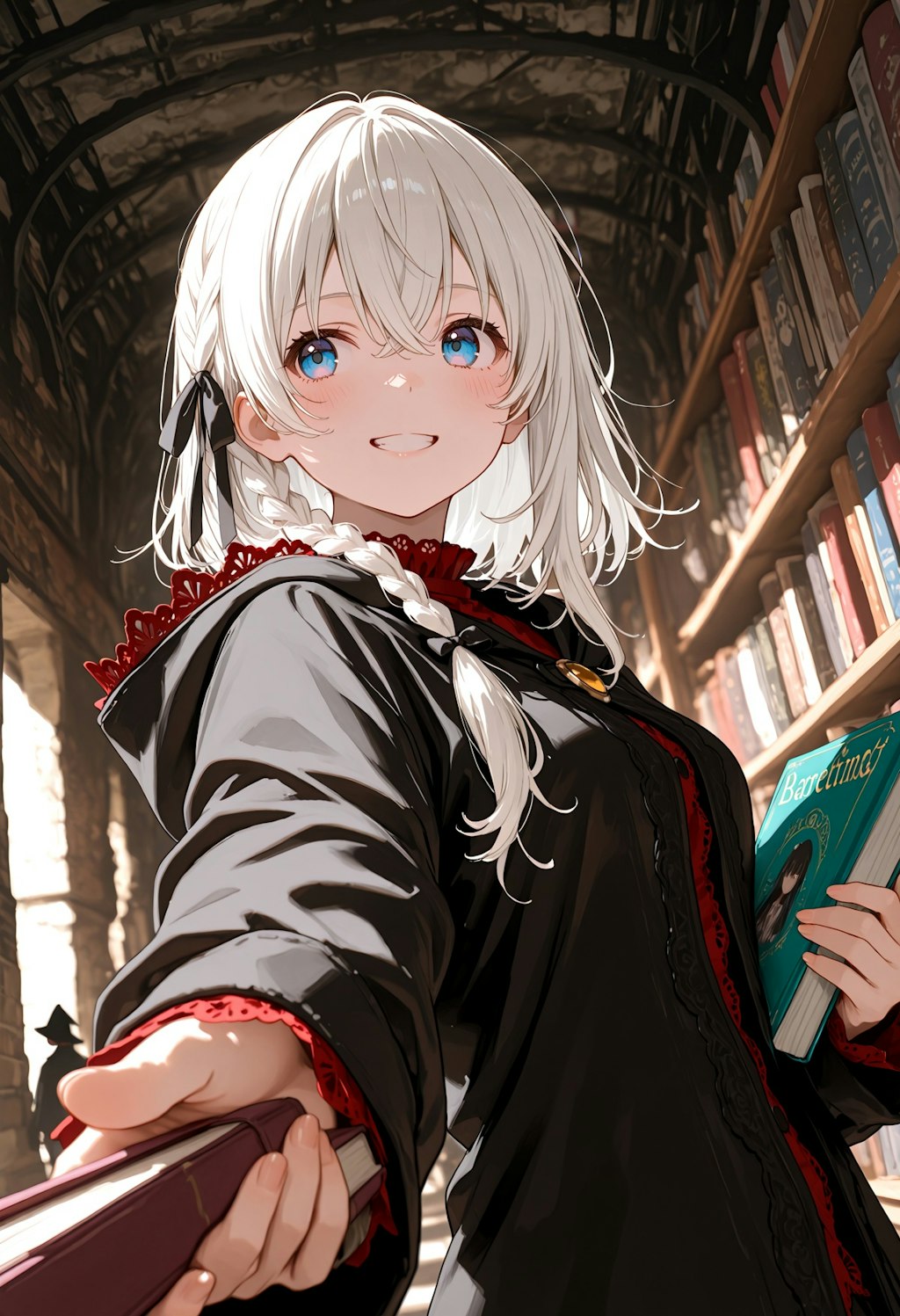 古魔術書屋さんで目的の書を見つけ上機嫌なブラックメイジさん