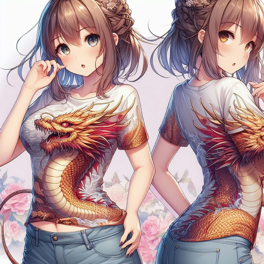 身体と一緒に龍が回転する辰年Tシャツ！限定5種新発売！