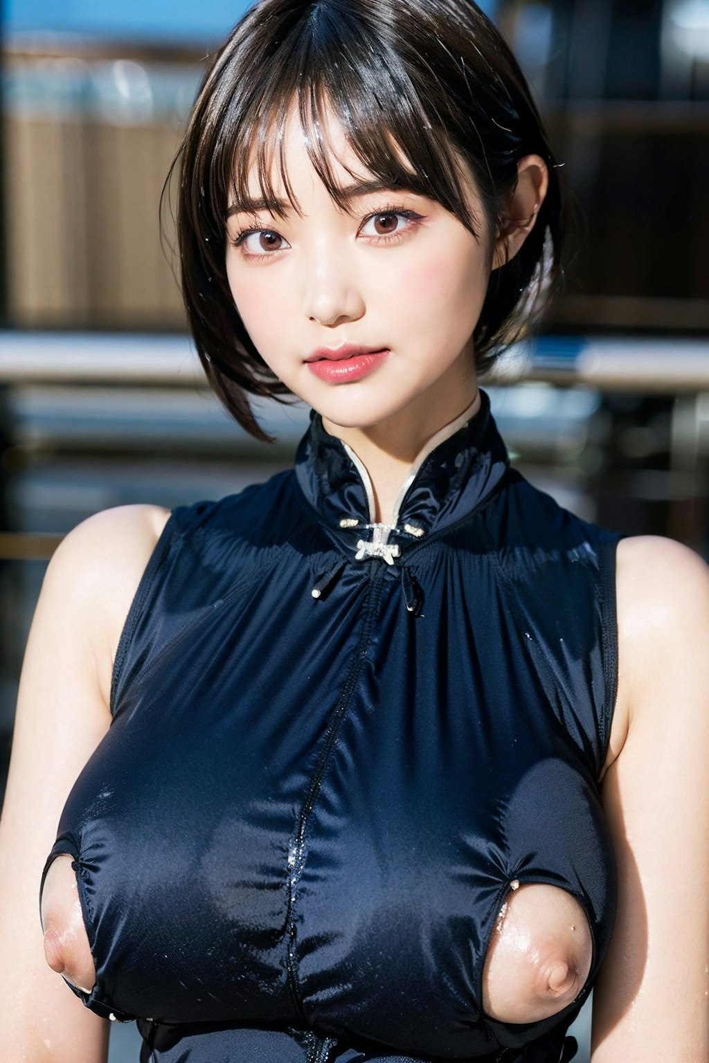 テカらせチャイナでポロリ