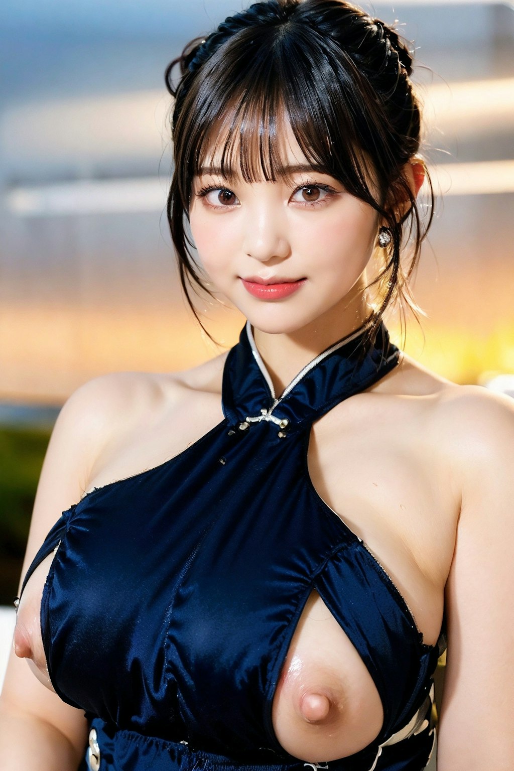 テカらせチャイナでポロリ