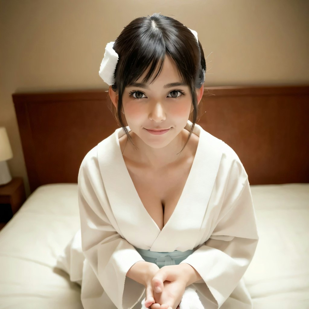 黒髪ロングで寝室の美女１５