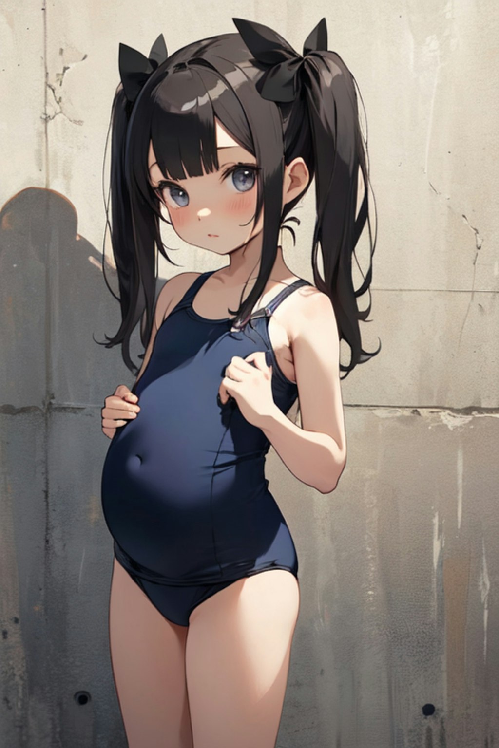 スク水ロリ妊婦