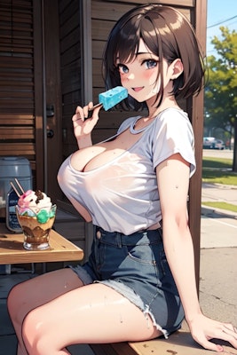暑いから、アイスやソフトクリームを食べまくる！