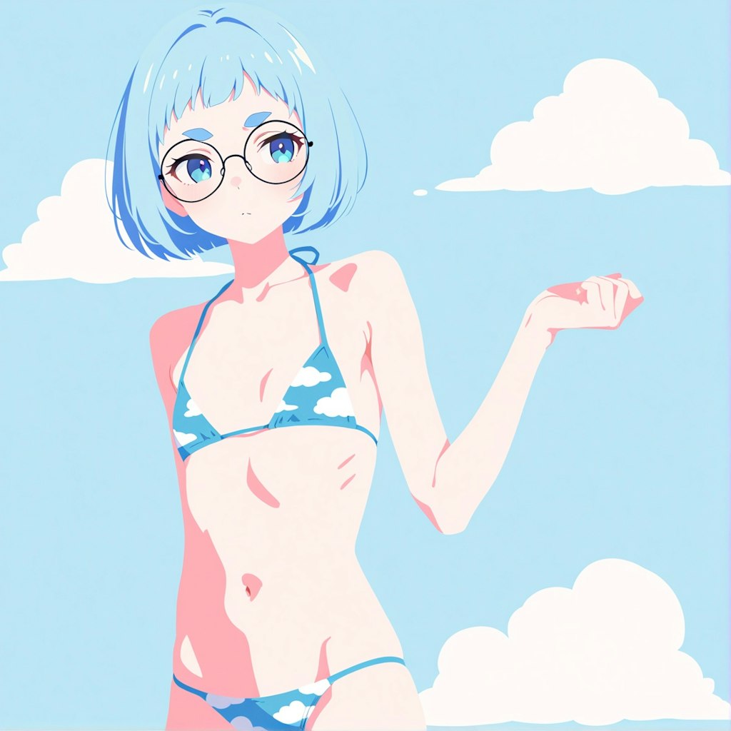空色めがねちゃん