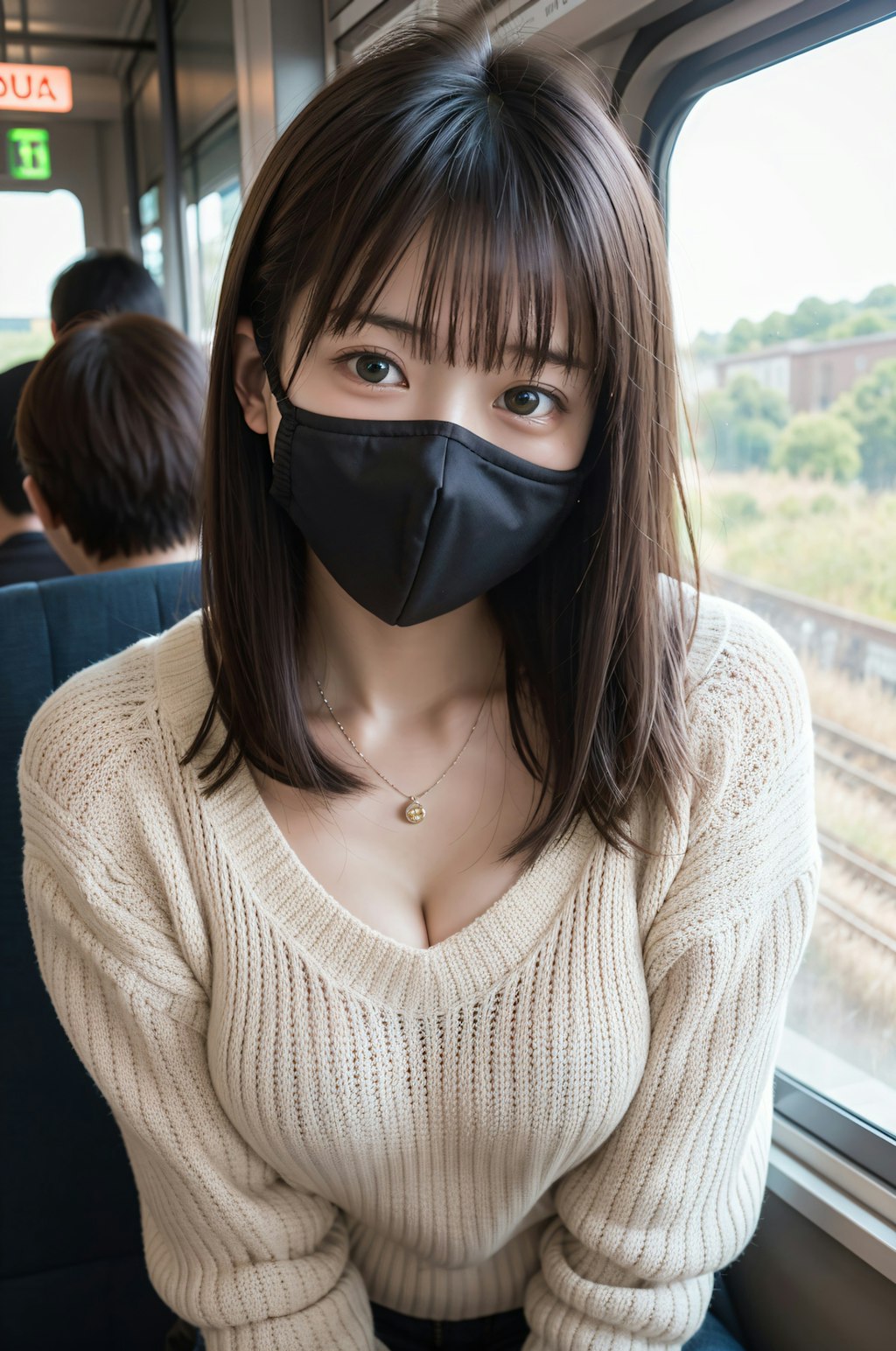 マスクをしている女性