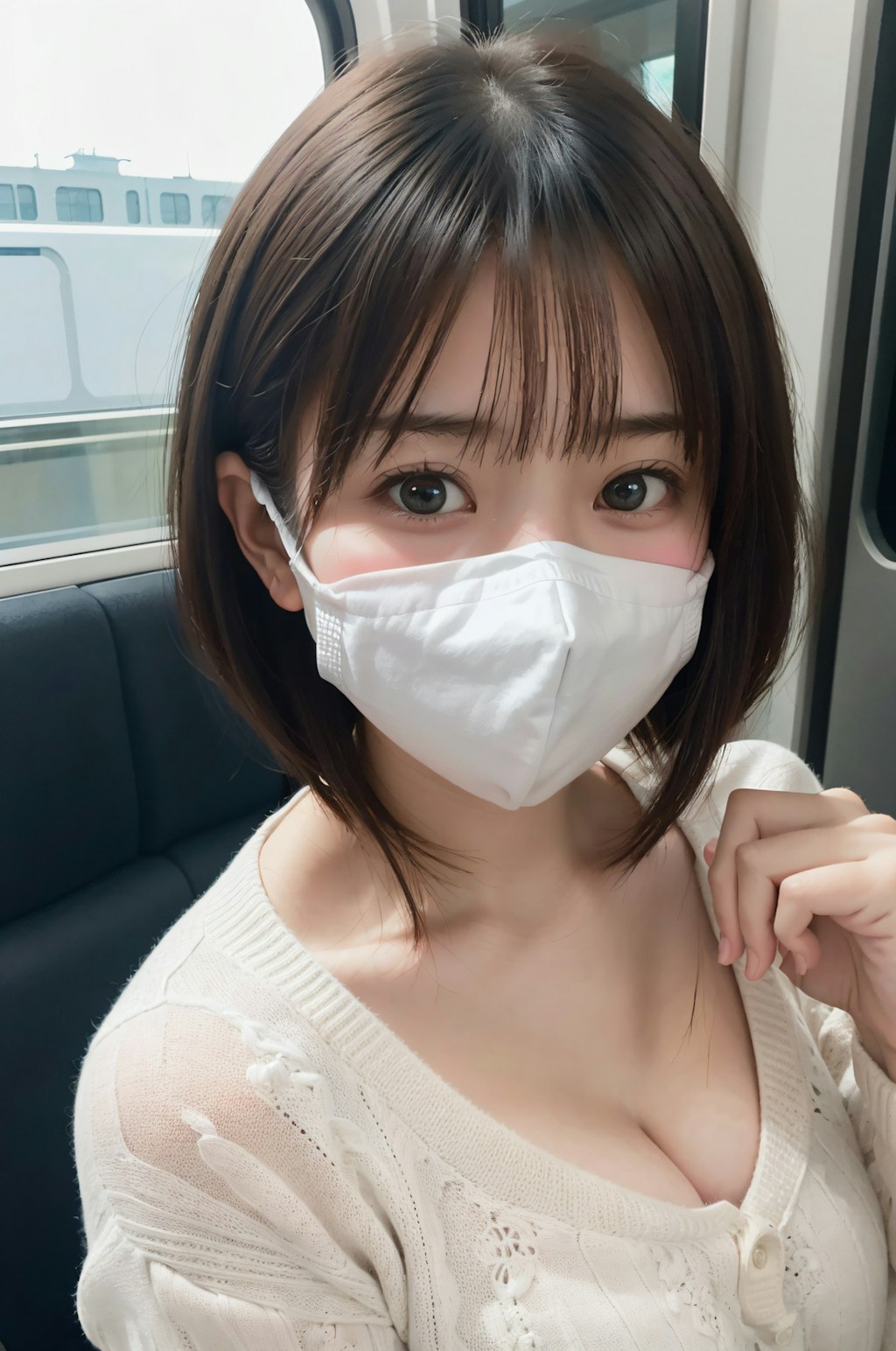 マスクをしている女性