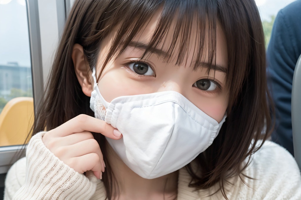 マスクをしている女性