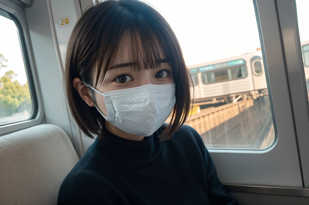 マスクをしている女性