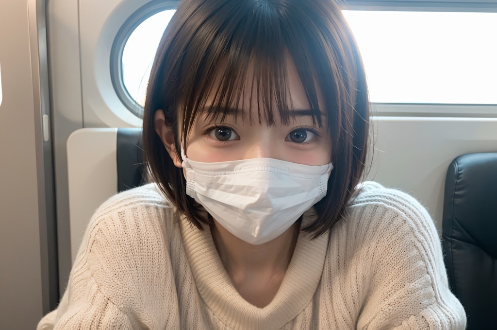 マスクをしている女性