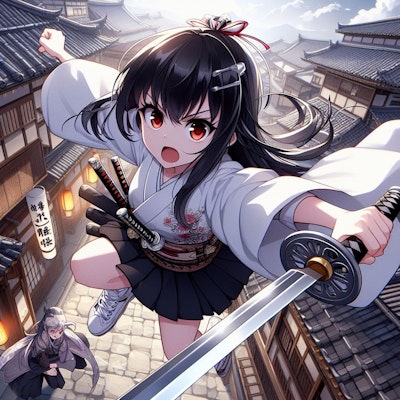 日本刀を構える女の子（その4）