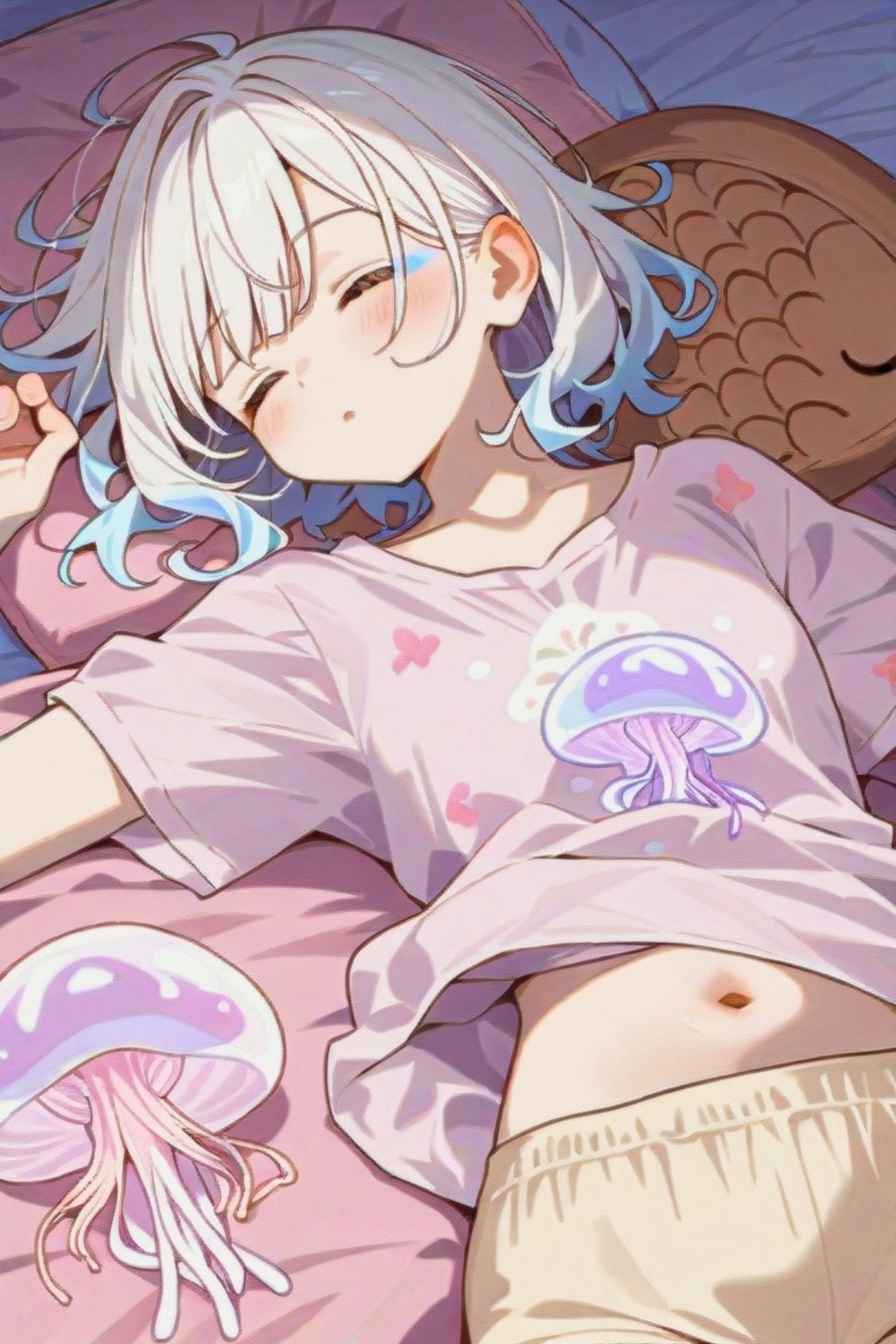 寝ている白髪ちゃん