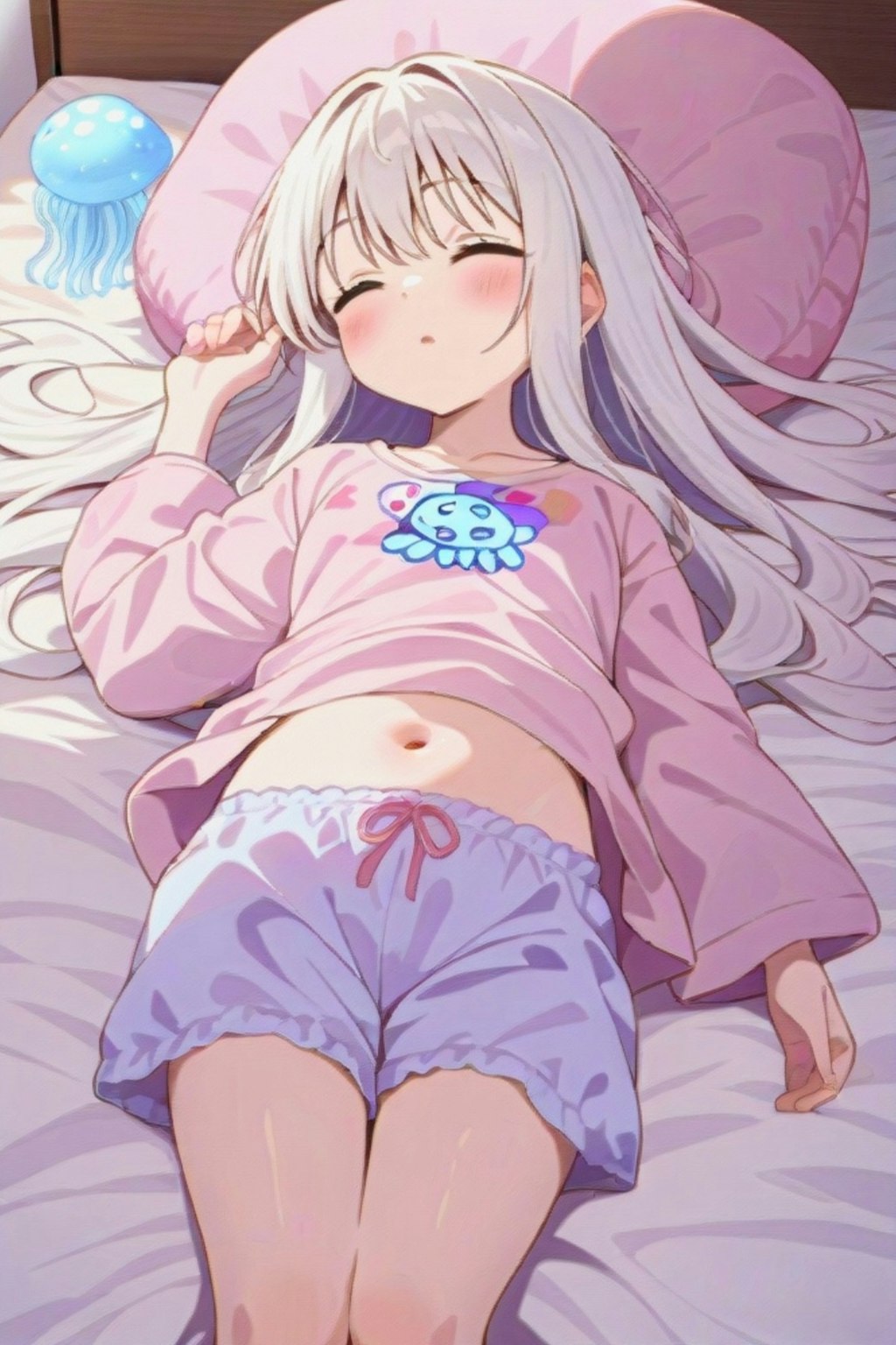 寝ている白髪ちゃん