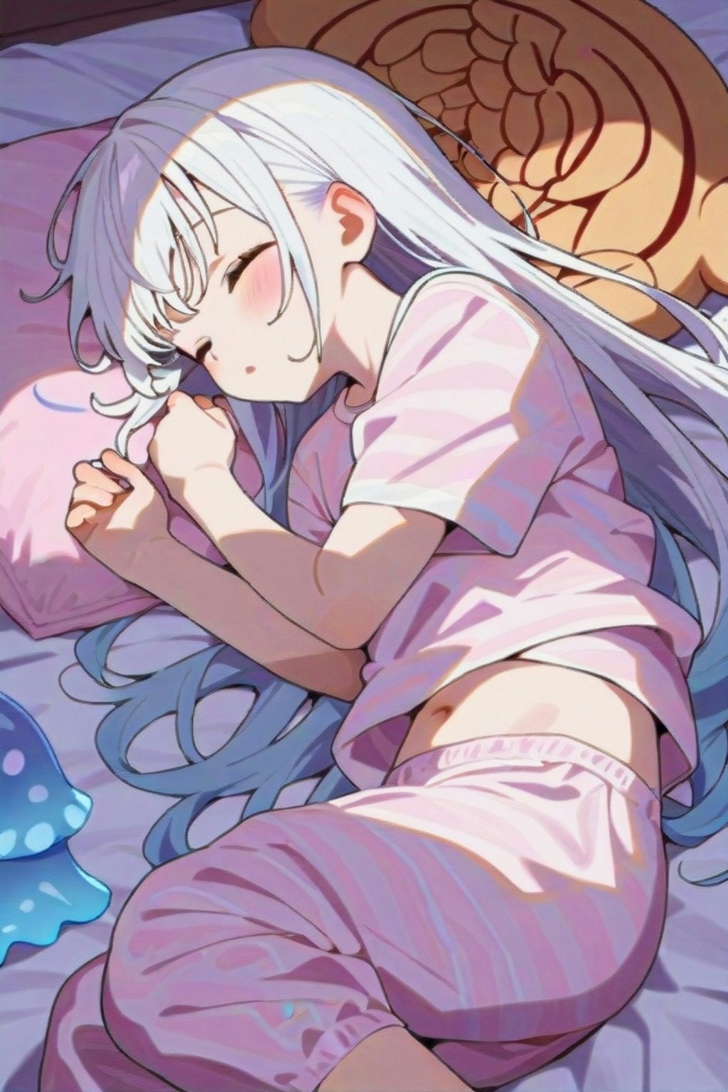 寝ている白髪ちゃん