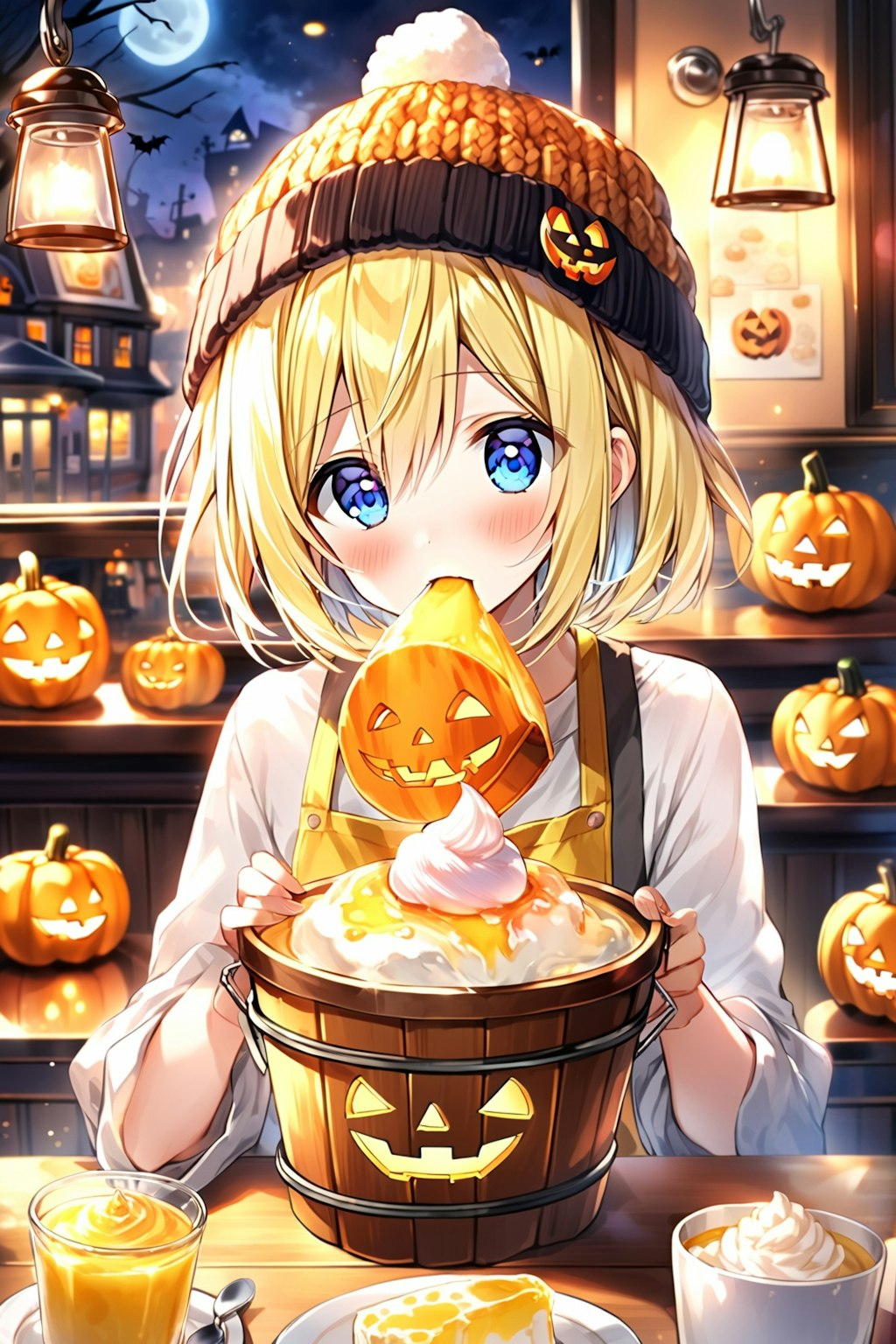 ハロウィンよりバケツでプリン