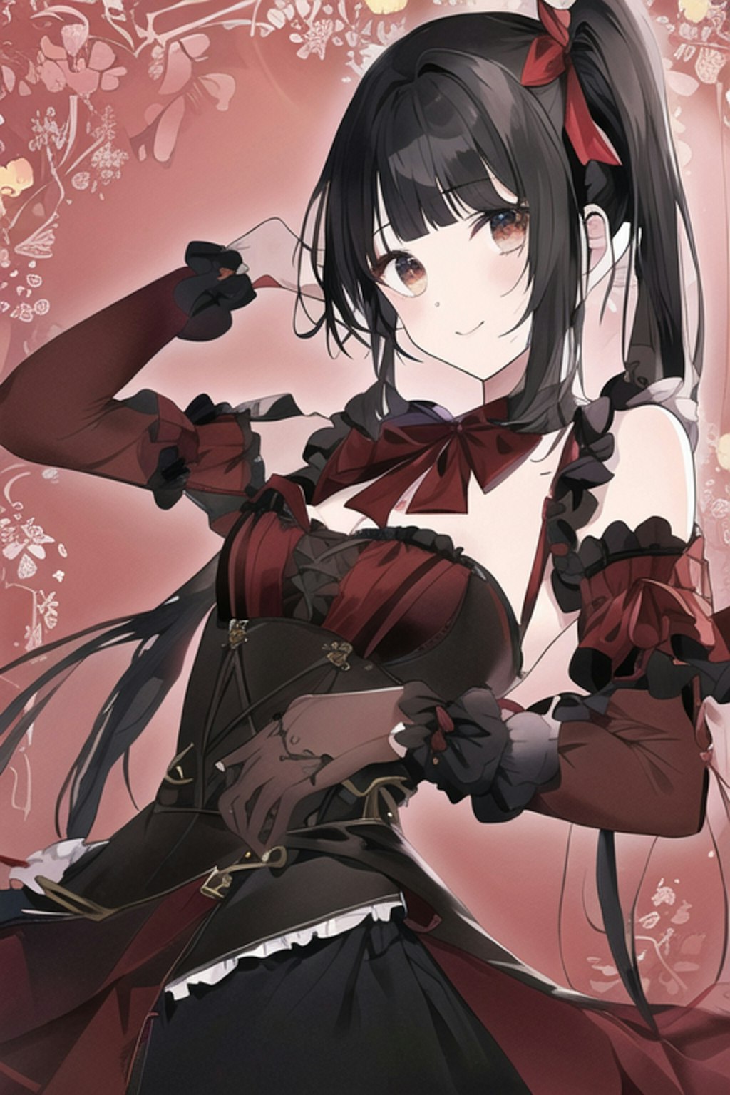 Dark Red Leather Maid