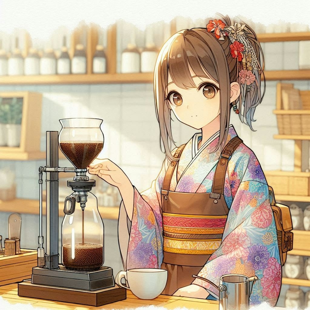 和服少女がいる喫茶店