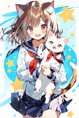 猫と少女　（やぁ～）