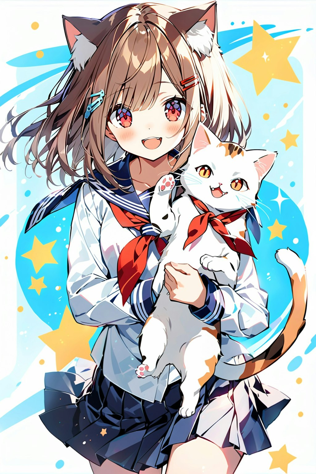 猫と少女　（やぁ～）