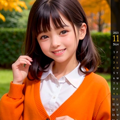 【スマホ壁紙】11月のカレンダー