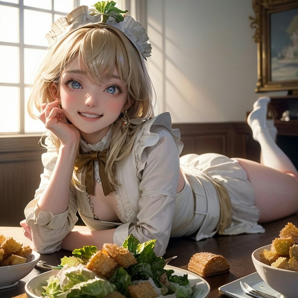 Crisp Caesar Salad Girl