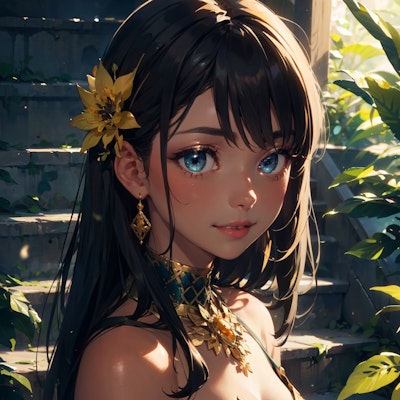 花の似合う褐色の少女