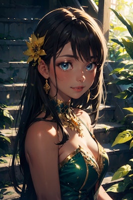 花の似合う褐色の少女