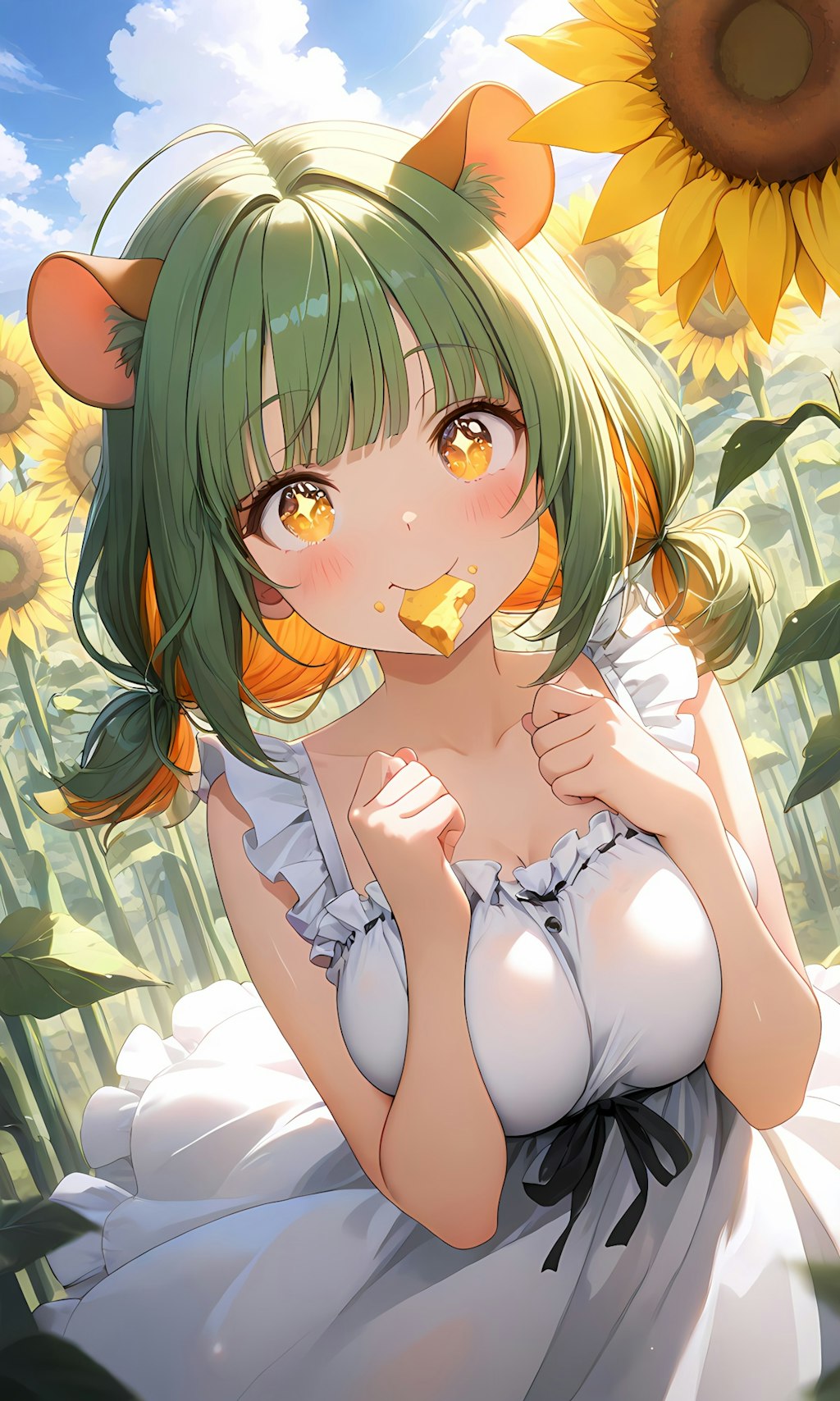 ヒスイちゃんと向日葵ですっ