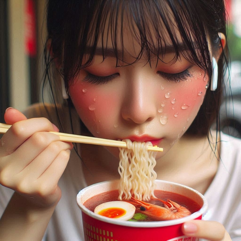 夏はやっぱり、red seafood noodle