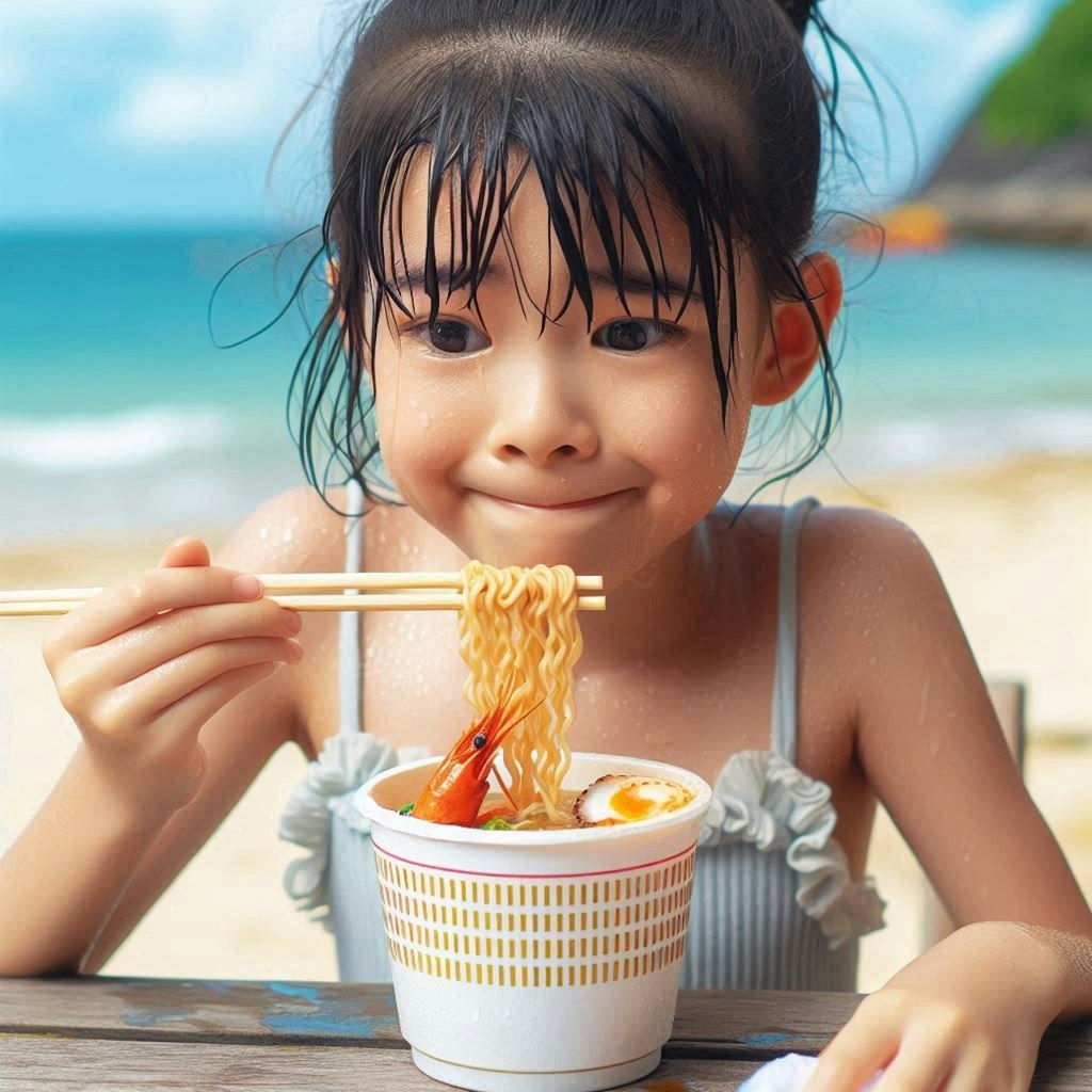 夏はやっぱり、red seafood noodle