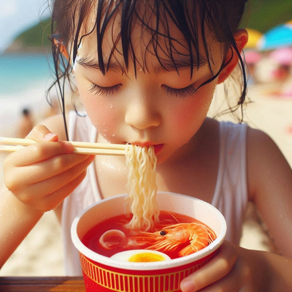 夏はやっぱり、red seafood noodle