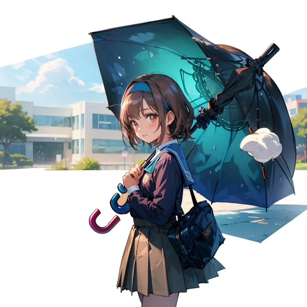 放課後の雨帰り