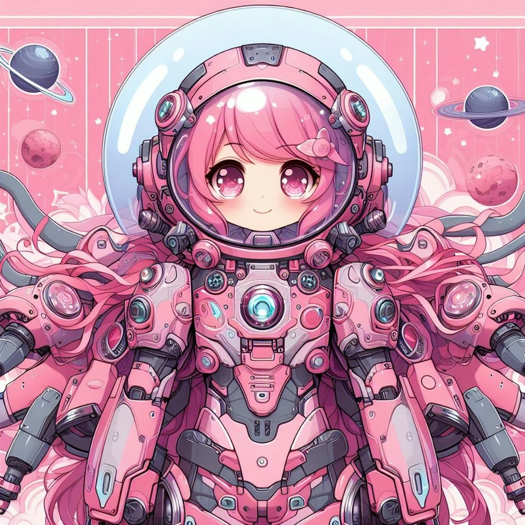 ピンクな宇宙服