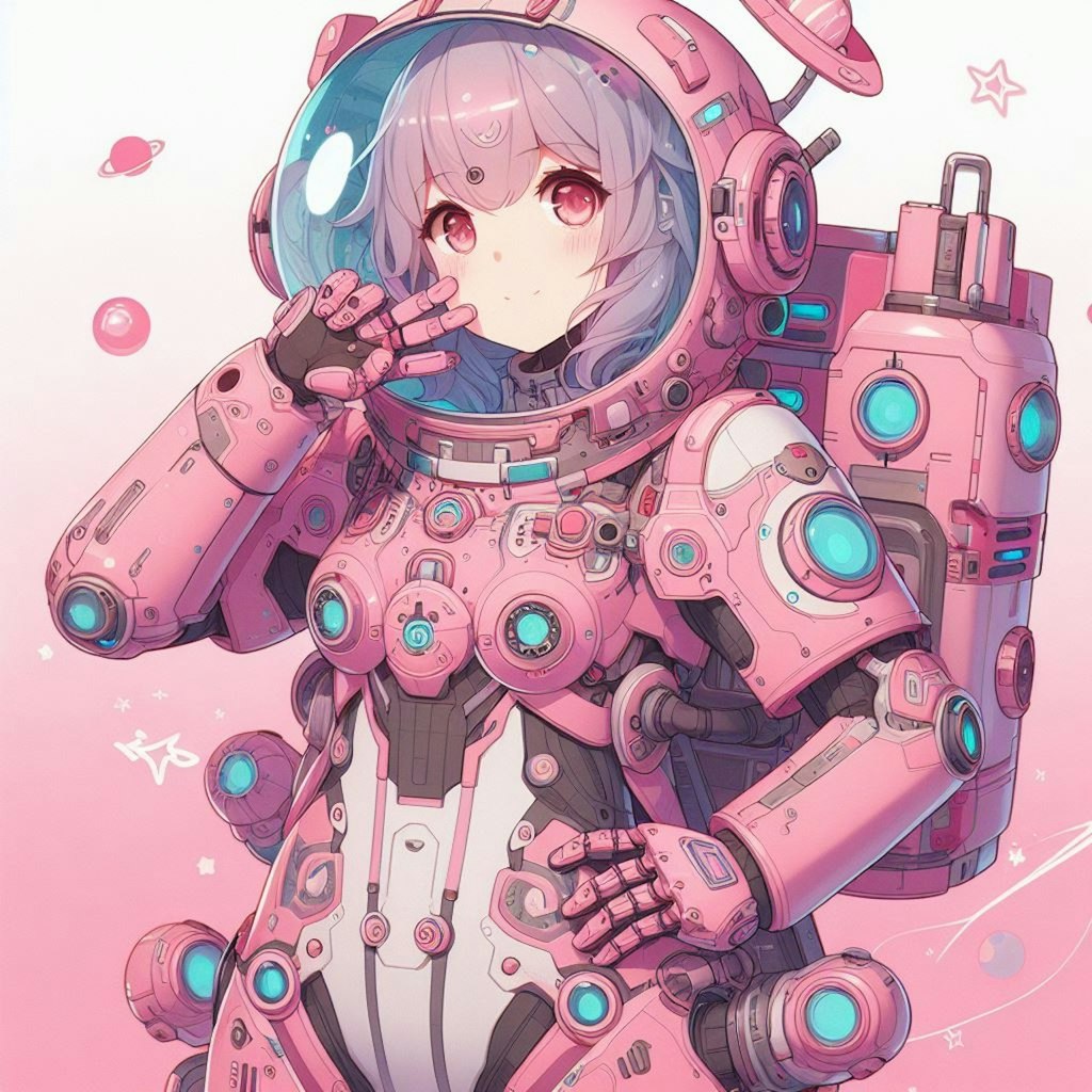 ピンクな宇宙服