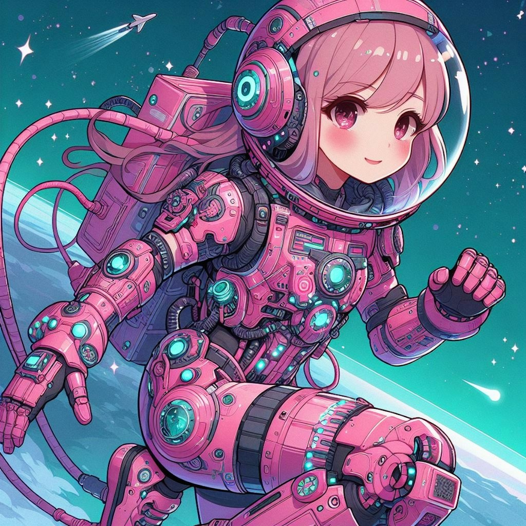 ピンクな宇宙服