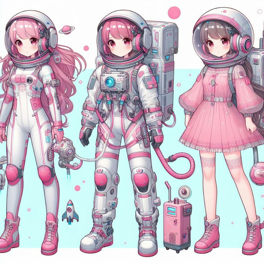 ピンクな宇宙服