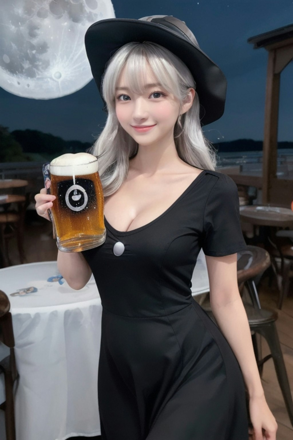 ビアガーデンでがぶ飲みちゃん