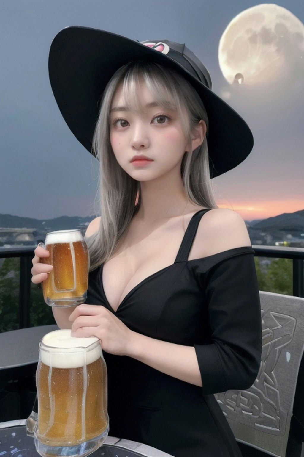 ビアガーデンでがぶ飲みちゃん