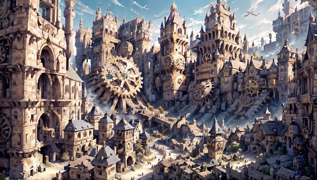 Castle town of gears