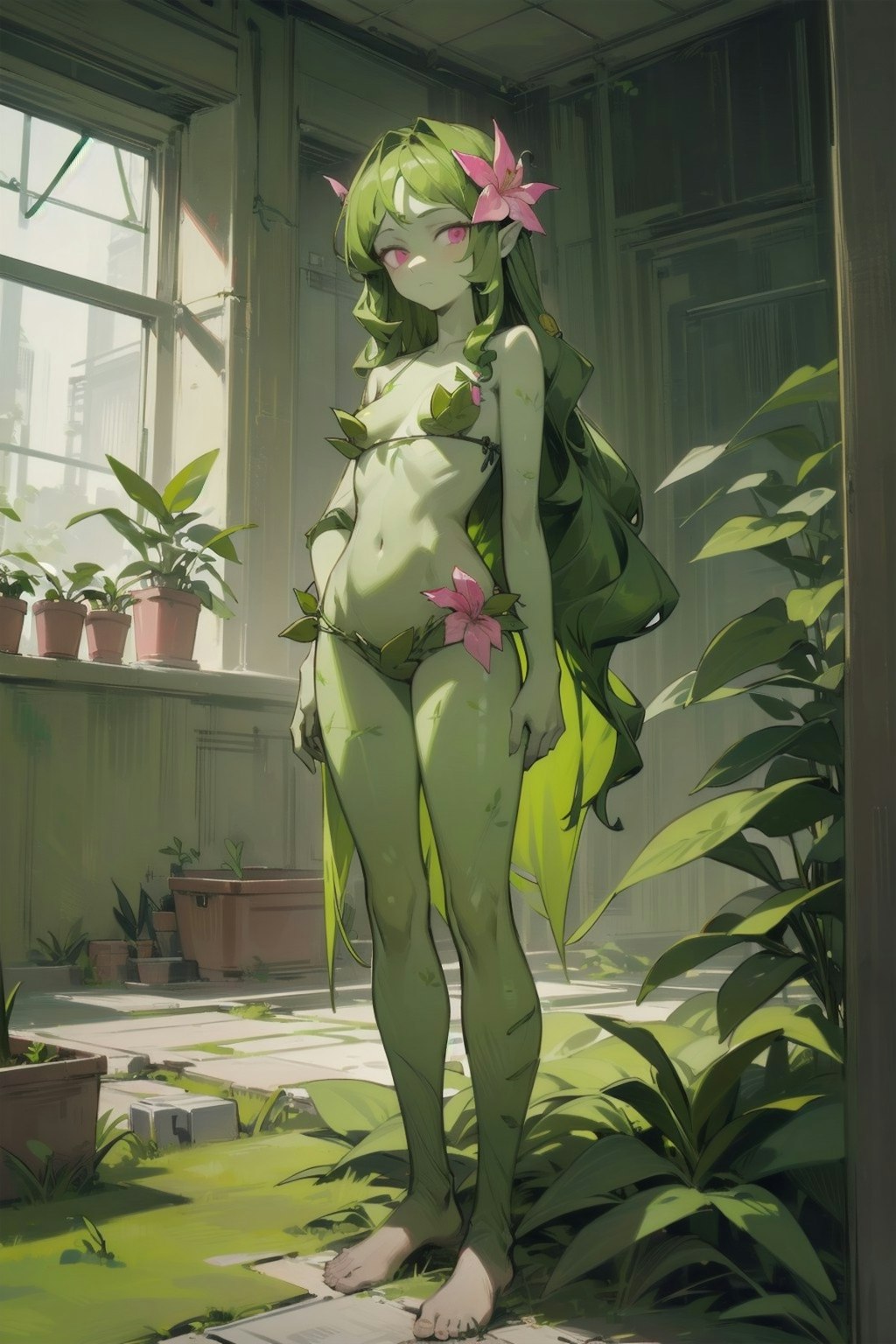 sketch style - Plant girl