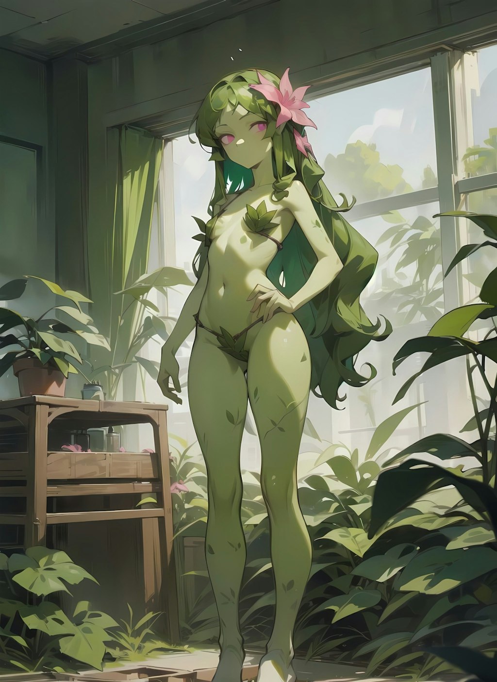 sketch style - Plant girl