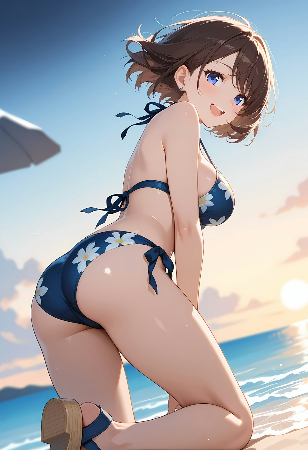 砂浜と愛梨と…